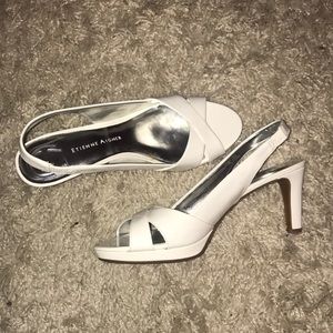 White open-toed heels